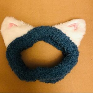 Fluffy Blue and White Cat Ear Headband